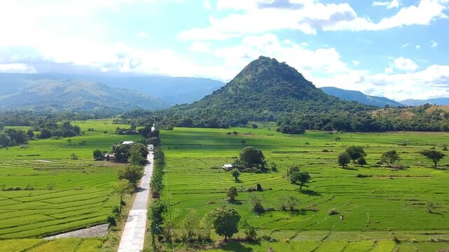 View of Mount Malabobo where the Manleluag spring is also located in Mangatarem, Pangasinan, Philippines.