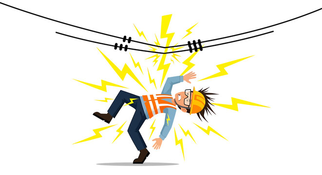 Man electrocuted by high voltage power lines.