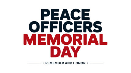 Obraz premium Peace Officers Memorial Day Poster with Badge and Star – May 15