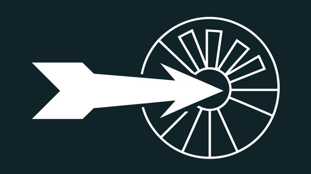 Analytics wheel icon with data penetration arrow &ndash; Perfect for research insights, statistical analysis, or market reporting.