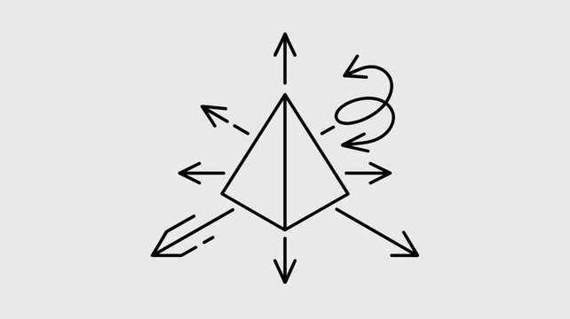 Pyramid apex with converging directional arrows &ndash; Perfect for target reaching, collaborative effort, or organizational strategy.