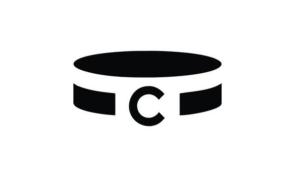 Black letter C logo on a white background