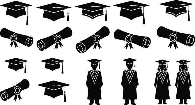 Graduation Caps and Diplomas.