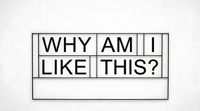 Contemplation's Echo: The introspective question, WHY AM I LIKE THIS?, etched on a simple, minimalist design, sparks a moment of profound self-reflection.