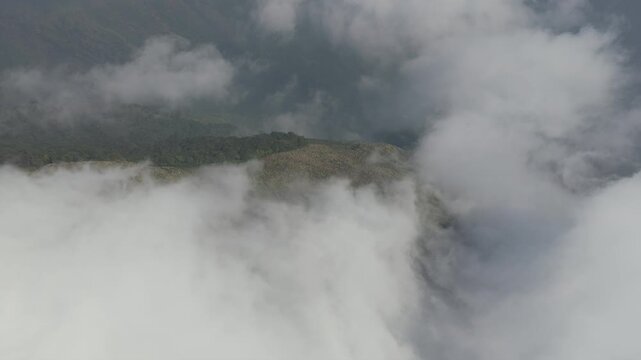 Aerial View of Kolukkumalai Hills Covered in Mist Near Munnar India