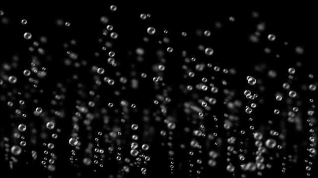 Liquid Bubbles Floating Animation on black background.