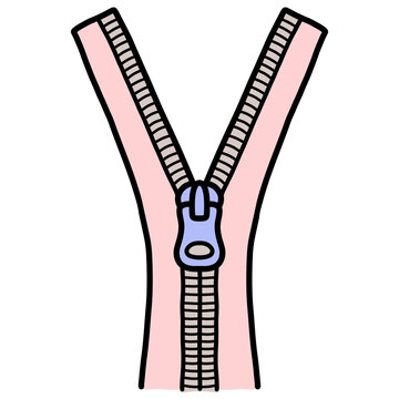 cartoon illustration of a zipper 