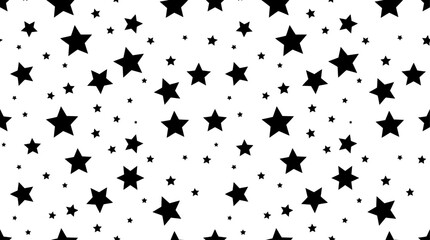 Obraz premium Clean and modern seamless star pattern in black and white, ideal for backgrounds, textiles, packaging, branding, and digital design projects. Scalable vector format ensures crisp quality at any size.