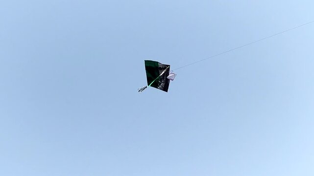 Kites battling mid-air during Indian festival. Ideal for Uttarayan, Makar Sankranti, culture, celebration, freedom themes, and dynamic sky action visuals.