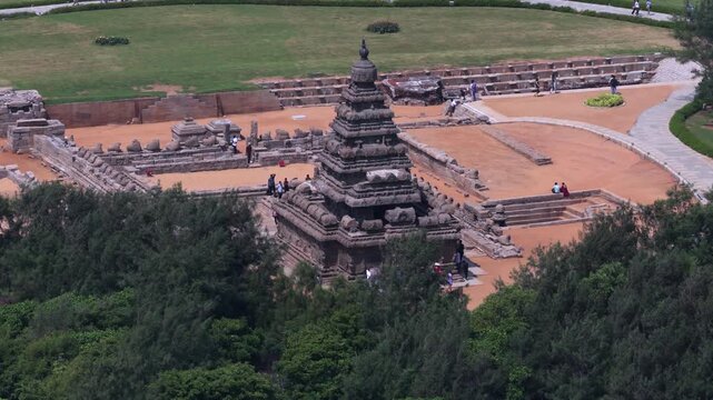 Aerial View of Shore Temple Mahabalipuram Tamil Nadu India