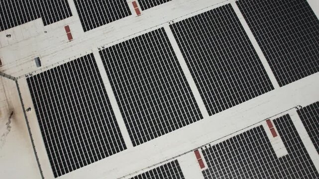 rooftop solar panel field reverse drone ascent