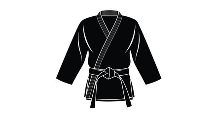 karate gi silhouette black martial arts uniform on white background high quality professional detailed modern elegant stylish clean crisp vibrant colorful © Nupur02
