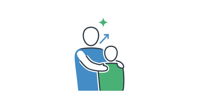 Parental support helping child grow and succeed with encouragement and care