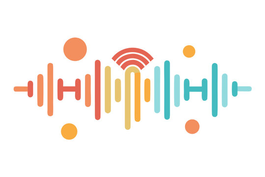 Sound wave, audio signal, music equalizer, colorful gradient vector icon