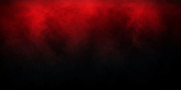 Red grunge abstract background featuring a dark black texture with an explosion of fire and orange smoke clouds against a motion pattern backdrop