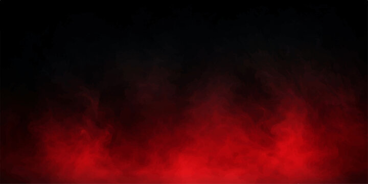 Abstract fire and red smoke background featuring a dark inferno flame explosion with orange glow light and burning motion texture on black space