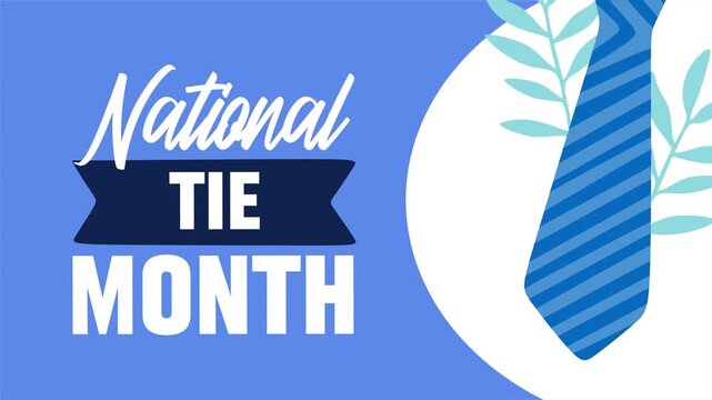 national tie month with blue ties