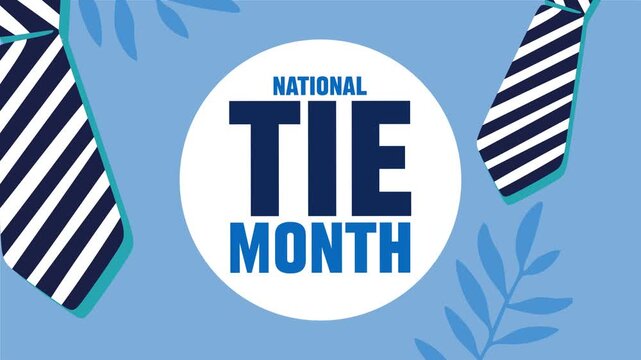 national tie month with blue ties