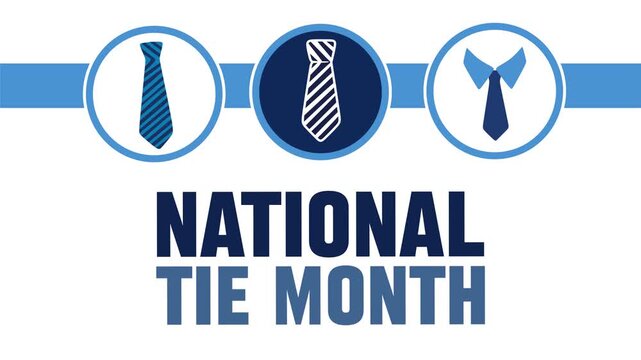 national tie month with blue ties