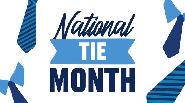 national tie month with blue ties