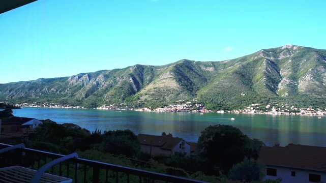 View of the Kotor bay at daytime in Montenegro.
