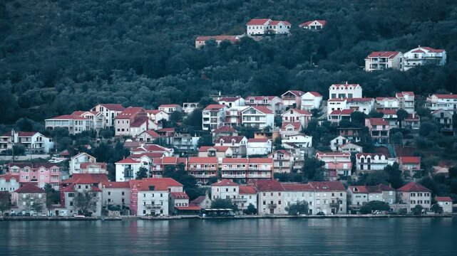 View of the houses in Myo which is a village in the municipality of Kotor, Montenegro. 
