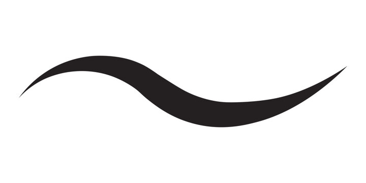 Hand drawn curly swiss, swashes, swoop. Calligraphy swirl. Highlight text element Vector isolated on transparent background. Underline typography tail shape.