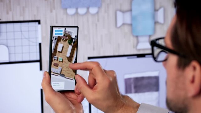 Person Working On A Virtual 3D House Design