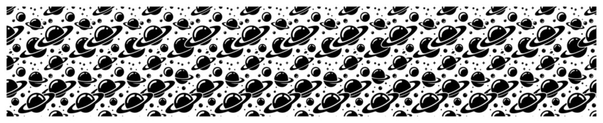 Saturn planets and stars seamless pattern for space universe background design © Mago
