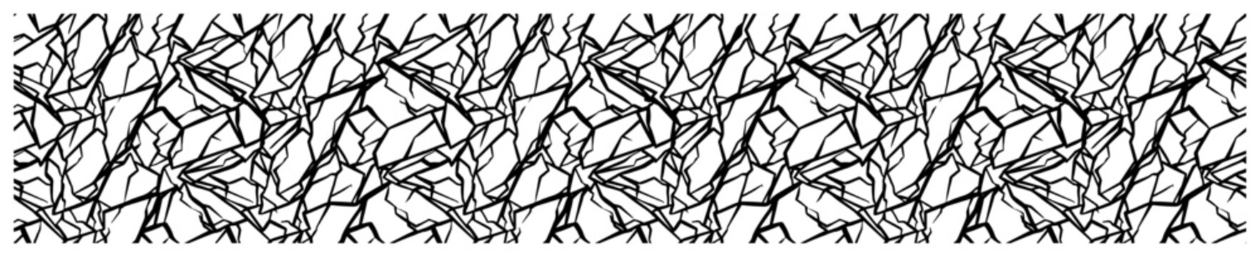 Cracked lines seamless pattern with abstract geometric broken glass shards effect