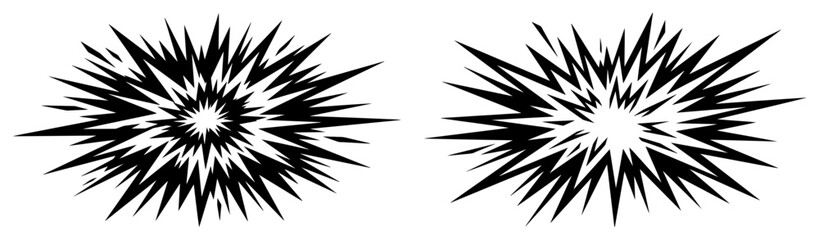 Sharp starburst explosion shapes with jagged edges in comic book style © Mago