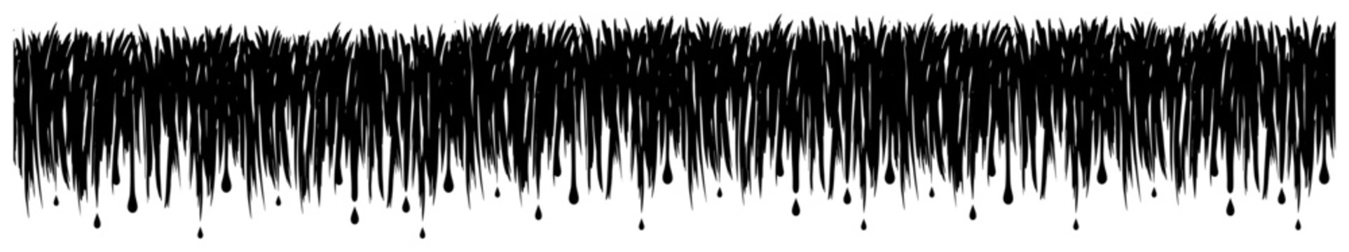 Dense vertical lines dripping to create fringe texture in minimalist style