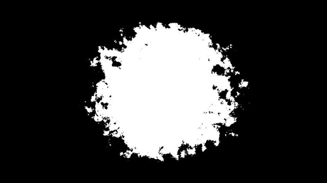 Organic ink blot transition matte, abstract liquid expansion alpha channel effect for creative editing and motion