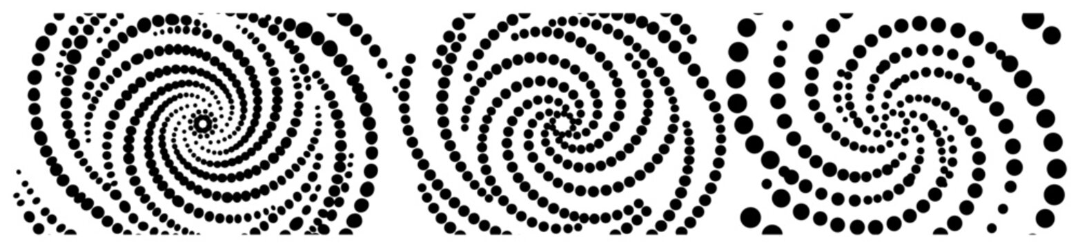 Dot spiral vortex pattern with halftone circular motion style