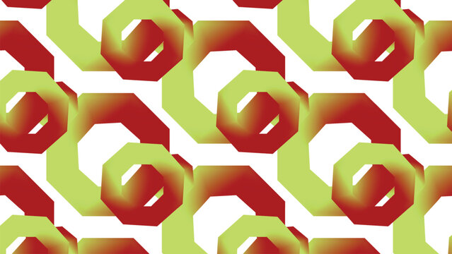 Seamless geometric octagon pattern with vibrant gradient colors creating optical illusion and modern abstract background