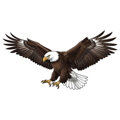 Obraz premium This image shows a powerful eagle in mid-flight with its wings fully spread wide