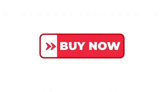 Buy Now Split Rounded Button with Arrow Icon Motion Animation Red and White Segmented UI Design Alpha Channel