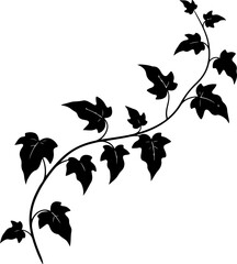 Elegant leafy vine silhouette vector illustration © Print