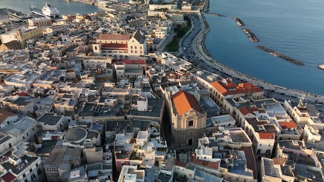 Bari Old Town Aerial Coastal Cityscape Italy