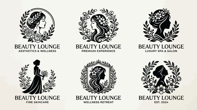 Black Beauty Lounge Logos Collection.