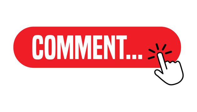 Comment Button Click Hand Cursor Social Media UI Red Call to Action Banner