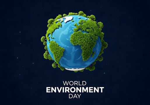 World environment day ecology poster with earth globe