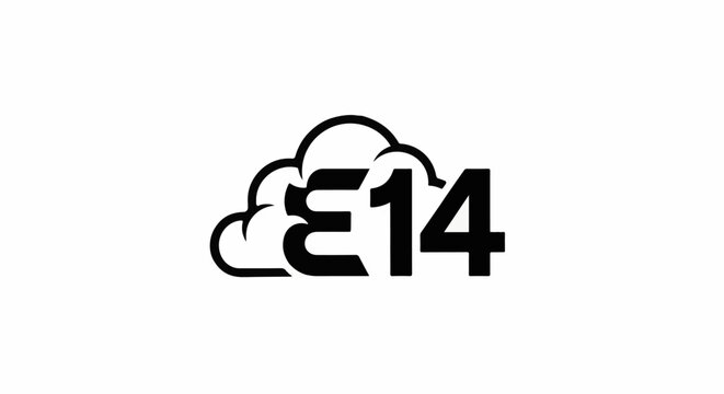 Black cloud icon with text E14
