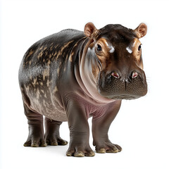 Fototapeta premium Hippo standing isolated on white background