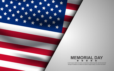Fototapeta premium Memorial Day Background Design. Remember and Honor Poster. USA memorial day celebration. American national holiday.