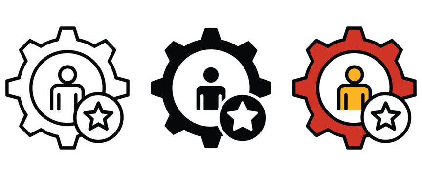 Skills, vector icon collection isolated on white background, stroke, filled, and colored icon variations, professional expertise symbols, ability and talent concept, flat vector graphics for resumes, 