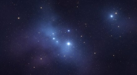 Fototapeta premium A breathtaking view of a luminous star cluster and a swirling nebula against the dark expanse of the cosmos, showcasing the beauty of deep space.