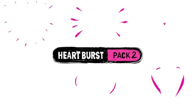 Dynamic collection of pink heart burst animations, charming emotion set on transparent and white background. Perfect for love, party, romance, Valentine, wedding, celebration, social media, overlay