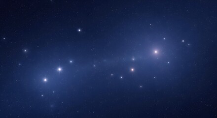 Fototapeta premium Bright stars scattered across a deep blue night sky, forming luminous patterns in the cosmos.