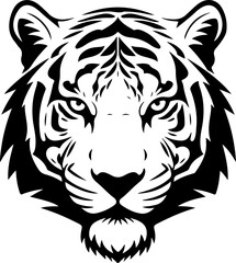 Fototapeta premium Tiger head silhouette Vector illustration